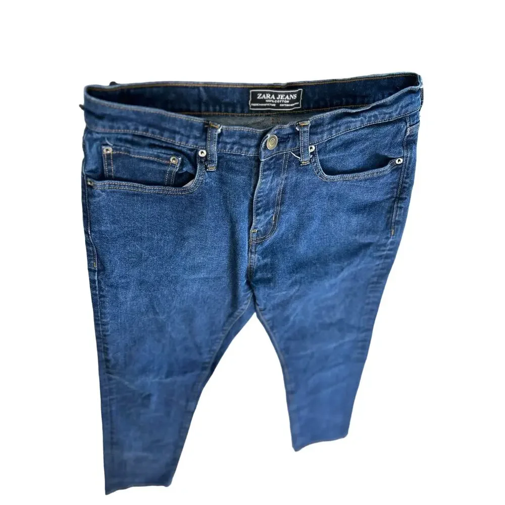Copied - Zara High Rise Straight Leg Stretch Jeans Dark Wash Women's Size 34